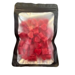 Red Heart Shaped Wax Melts, Flannel Scent (bergamot Cedarwood Amber) 2.56 Oz